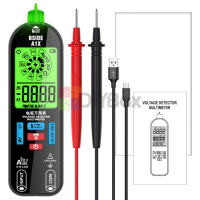 A1X Mini Digital Multimeter Smart Auto Ranging Rechargeable DC/AC Voltage US.