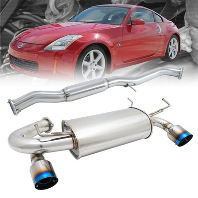 Megan RS Series CBS Exhaust System [Dual Exit Blue Titanium Tips] For 03-09 350Z
