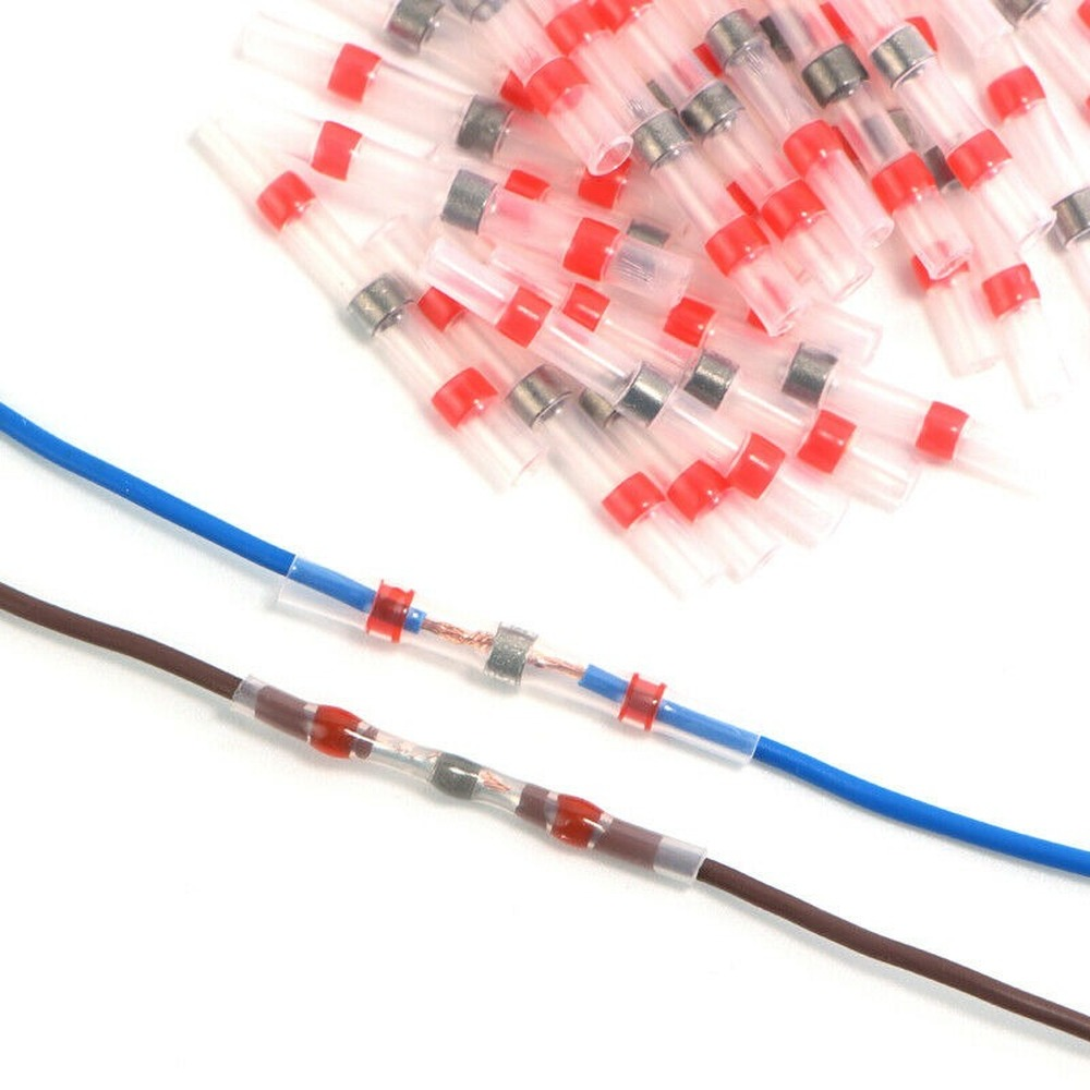 800/50x Solder Seal Sleeve Heat Shrink Butt Wire Connectors Terminals