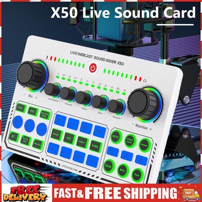 X50 Live Sound Card DJ Mixer Professional Audio Mixer Live Stream USB Sound Card