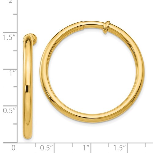 Pre-owned Non-pierced 14k  Hoop Earrings In Gold