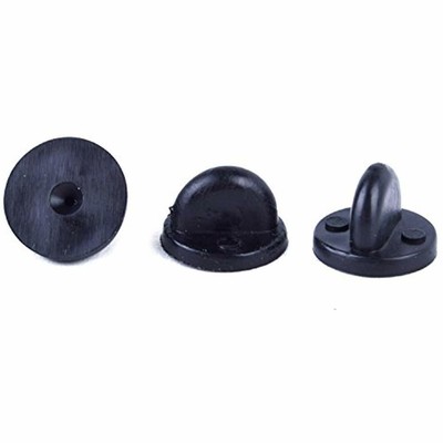 200pcs PVC Rubber Pin Backs/Pin Keepers For Tie Tack/Lapel (Black Color)