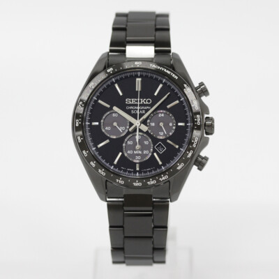 Pre-owned Seiko Selection Sbpy169 Analog Solar Powered Sapphire Crystal Black