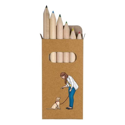 6 x 'Dog Trainer' Short 85mm Pencils / Coloured Pencil Set (PE00049646)