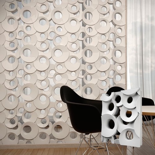 Ring Set Of 2pcs 3d Decorative Wall Block Panels Abs Plastic