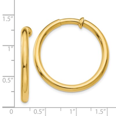 Pre-owned Superdealsforeverything Real 14kt Yellow Gold Non-pierced Hoop Earrings