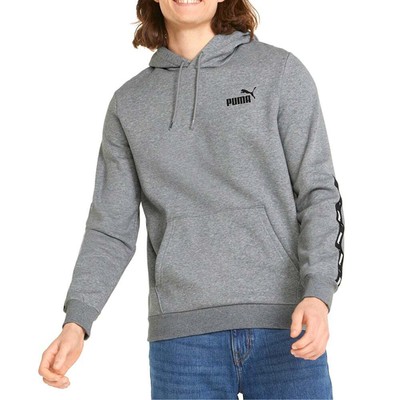 Серая повседневная верхняя одежда Puma Essentials+ Tape Pullover Hoodie Mens 84904003