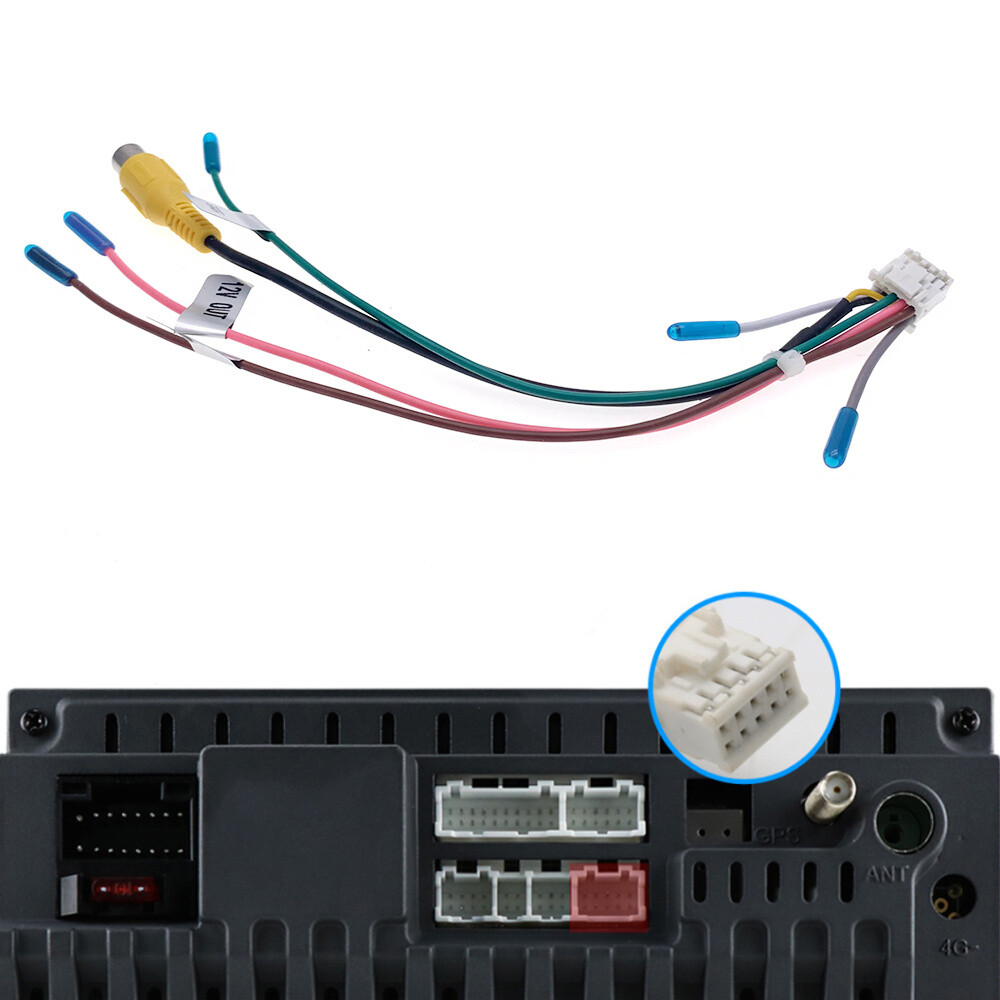10Pin Rear View Backup Camera RCA Input Cable For Android Car Stereo Radio -USA