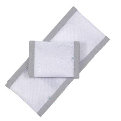 Purflo Breathable Baby Cot Bumper Mesh 2 piece Cot Liner 140x70cm Cloud Grey
