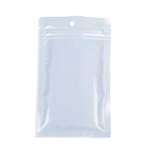 Many Different Sizes for 100 Flat Clear/White Resealable Bags w/ Hang Hole