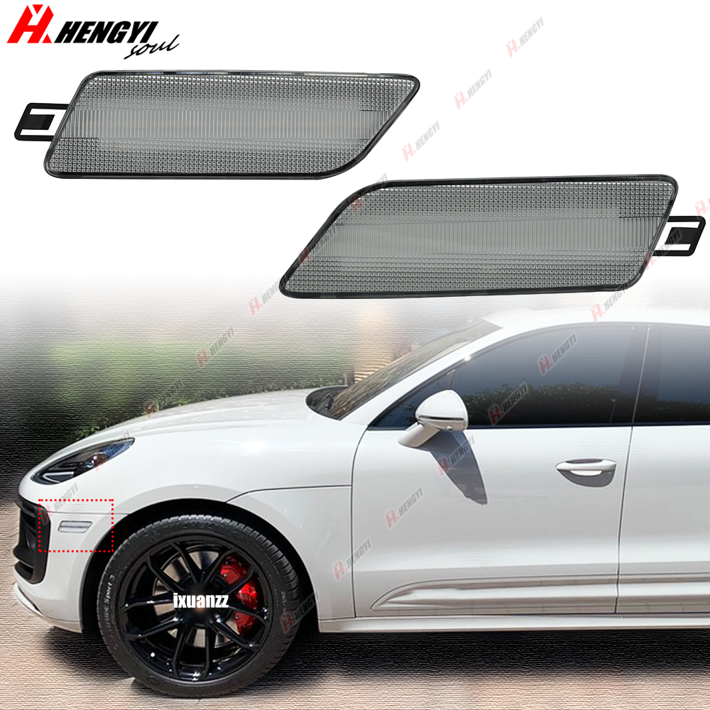 For Porsche Macan 2014-2022 LED Side Marker Light Front Bumper Lamp Clear Amber