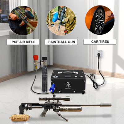 TUXING 4500Psi Air Compressor Auto Stop 12V 220V with Adapter for Pcp Air Rifle