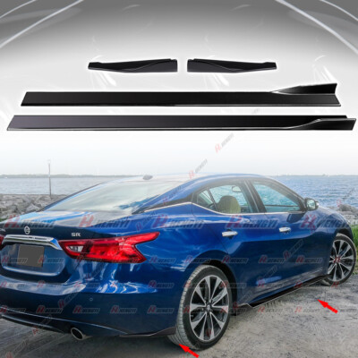 For 2016-2018 Nissan Maxima GT-Style Painted Black Side Skirt Rear Side Splitter