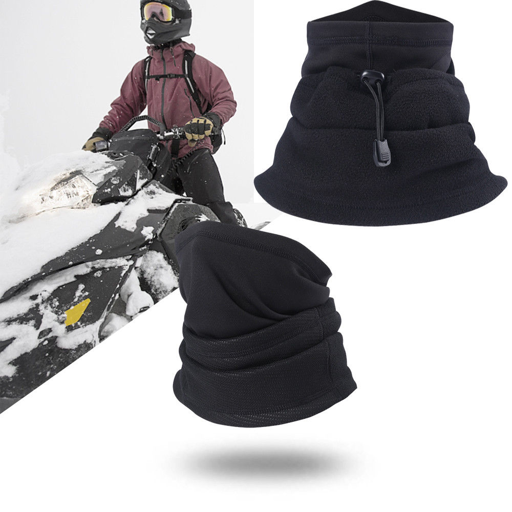Winter Polar Fleece Windproof Half Face Mask Adjustable Neck Warmer Gaiter Scarf