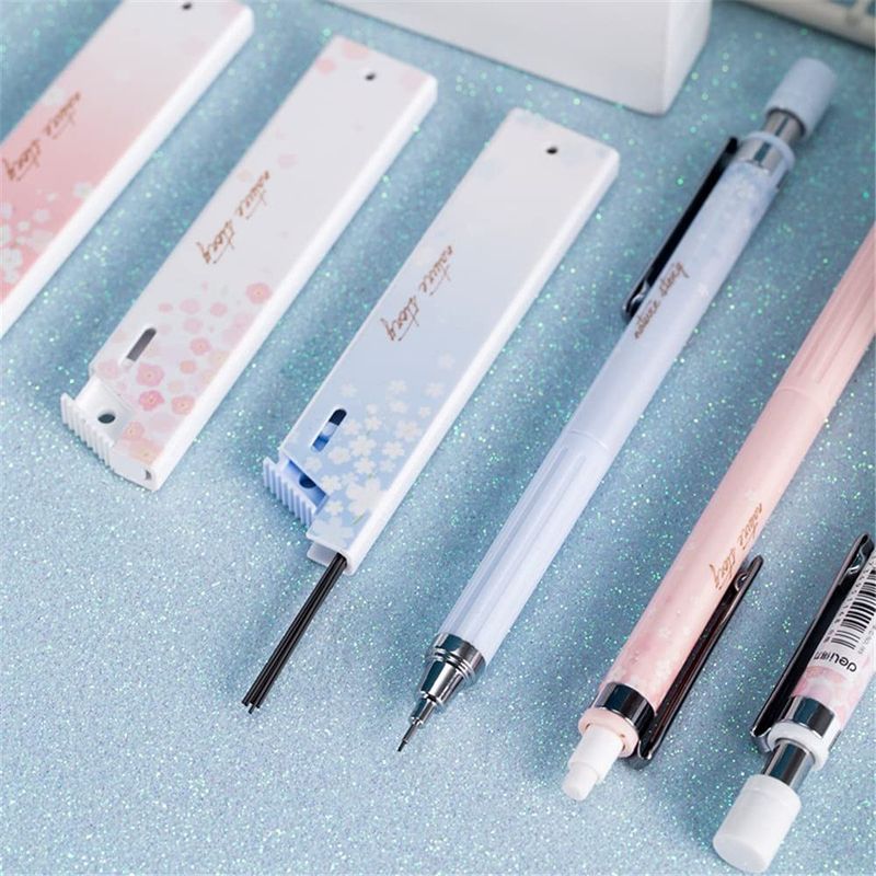 6 Pcs Mechanical Pencils, 0.5Mm Kawaii Pencils Cute Pens Aesthetic with Lead Ref