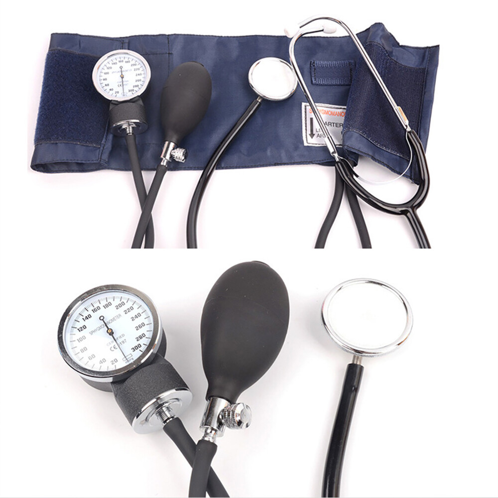 Home Blutdruck Manschette Stethoskop Blutdruckmessgerät Kit Schwarz DHL