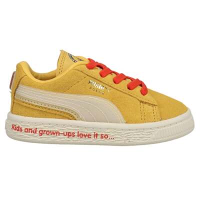 Повседневная обувь Puma Suede Triplex Lace Up Kids Boys Yellow Sneakers 382841-01