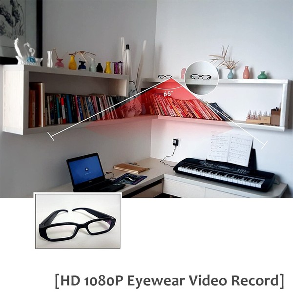 1080P HD Video Cam Recorder Camera Glasses Hidden Mini DVR Running Eyeglass - Image 6