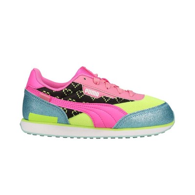 Puma Future Rider Vrqt Lace Up Toddler Girls Синие, розовые кроссовки Повседневная обувь 3