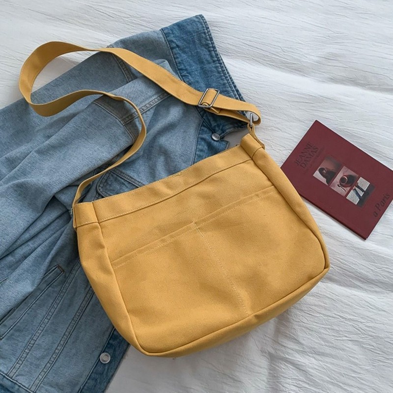 Capacity Cotton Cloth Students School Bag Shoulder Bags Crossbody Bag Handbags