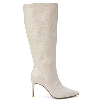

COCONUTS by Matisse Alina Croc Printed Pull On Round Toe Women White Casual Bo, Белый, COCONUTS by Matisse Alina Croc Printed Pull On Round Toe