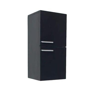 Fresca Linen Storage Cabinet 27.5'' Pull Handle 2 Doors w/Soft Close Doors Black