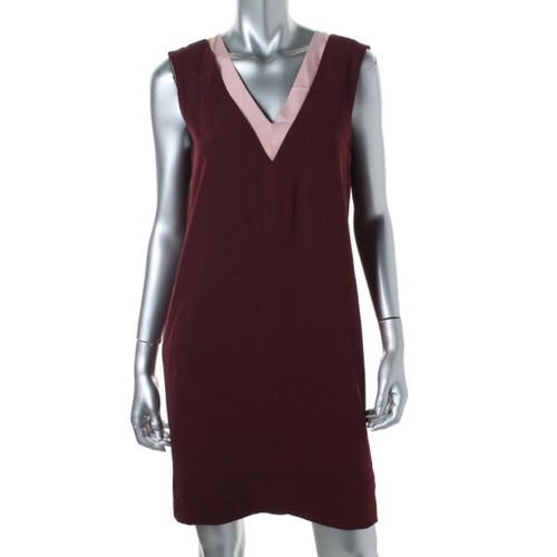 NWT DONNA KARAN NEW YORK V-NECK A-LINE SLEEVELESS DRESS SIZE