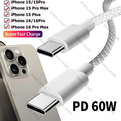 Type C Charging Cord Fast Charger Lot USB-C to USB-C Cable For iPhone 16 15 Pro
