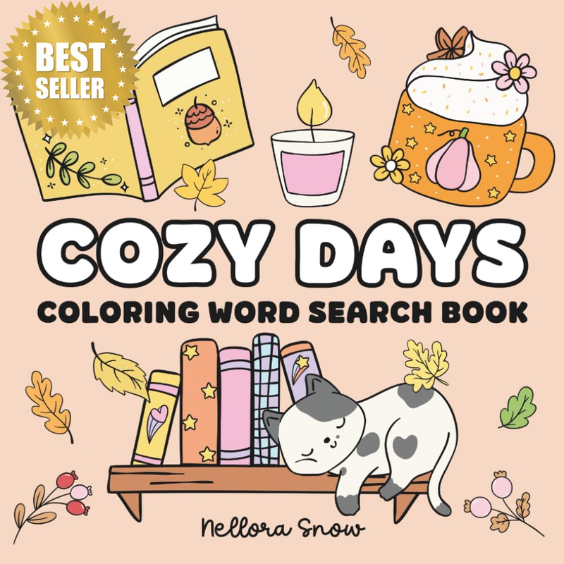 Cozy Coloring Word Search for Teens and Adults: Relaxing Activity Book with Mind