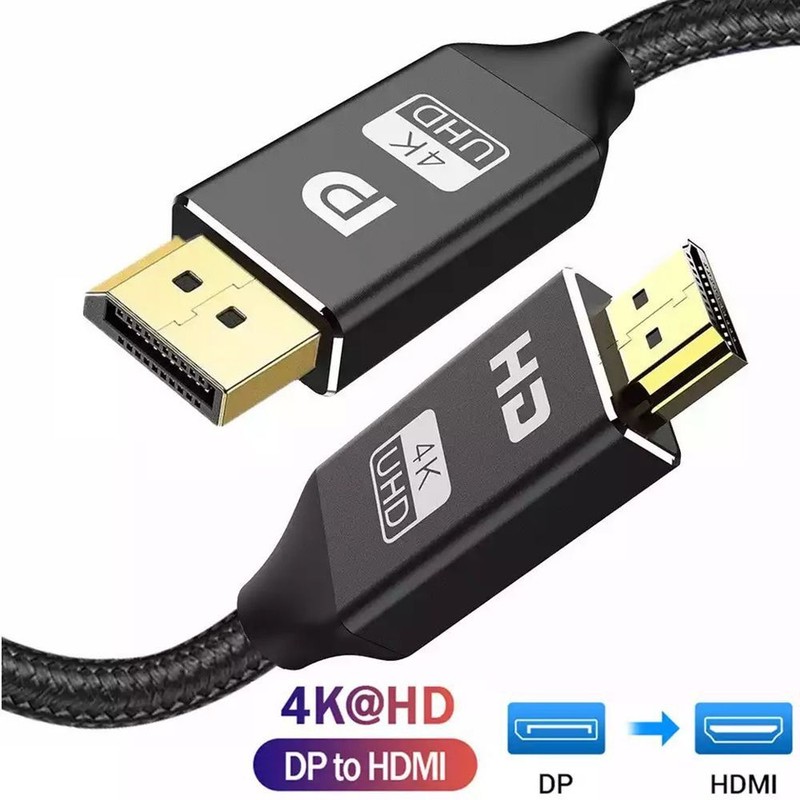 Converter Cord 4K 60Hz Adapter DP to HDMI Cable DisplayPort to HDMI-Compatible