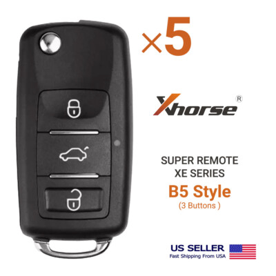 5X Xhorse Super Remote Flip Key B5 Style 3 Button XEB510EN With XT27B Super Chip