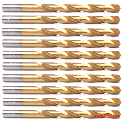 10PCS 21/64'' Drill Bit Set HSS Titanium Jobber Length Twist Metal Drill Bit Tool
