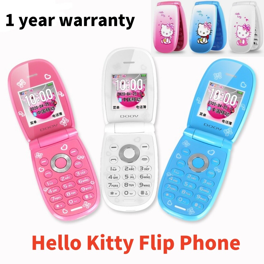 Hello Kitty Flip Cute Small Mini Mobile Cell Phone Best For 