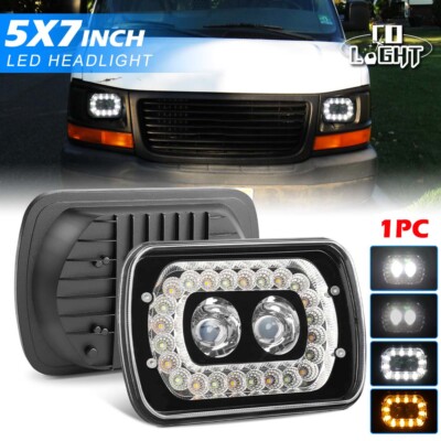 7X6'' 5x7''IN LED Headlight Square DRL For Chevy Express Cargo Van 1500 2500 3500