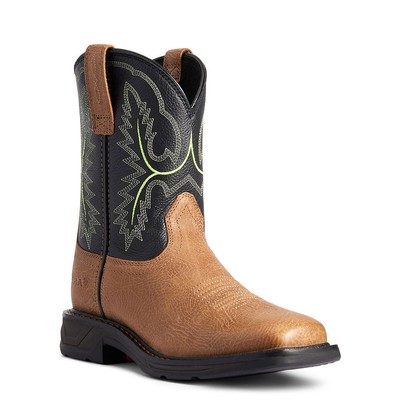 

Молодежные ботинки Ariat Workhog XT с широким квадратным носком для мальчиков, Bark/forest
