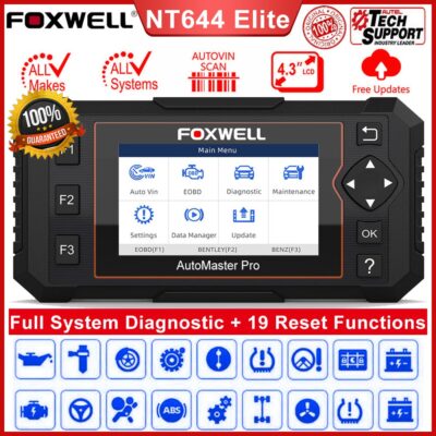 Foxwell NT644 Elite Full System Scanner Car Diagnostic Tool OBD2  ABS SRS DPF