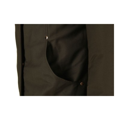 Pre-owned Moose Knuckles Goldfarbener Parka Fur Damen Mit Blauer Fuchsfellkrause In Army In Grün