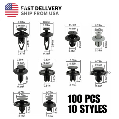 For Toyota 100Pcs Bumper Clips Retainer Auto Car Rivets Fastener Plastic Fender