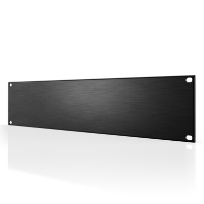 Rack Panel Accessory Blank 2U Space for 19  Rackmount, Premium Black Aluminum