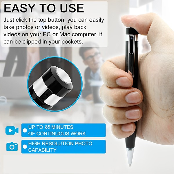 Hidden Cam Pocket Pen Camera HD 1080P Mini Body Video Recorder DVR Security US - Image 10