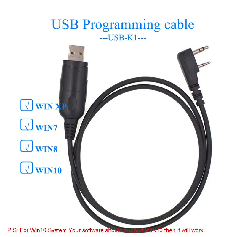USB PC Programming Cable K1 plug for Baofeng DM-32 DR-1801 UV-5R BF-888S TYT TH-
