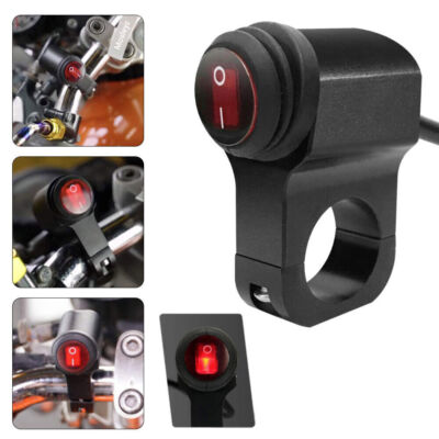 Universal Motorrad Lenker Scheinwerfer Lichtschalter Ein/Aus Schalter 22mm 12V