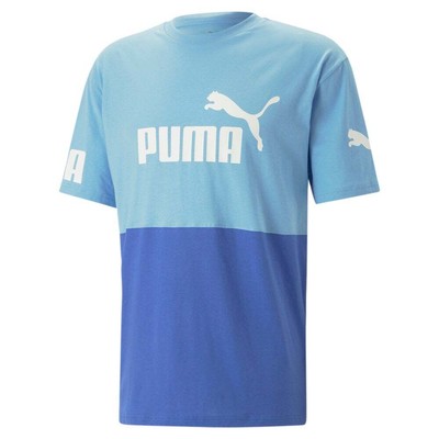

Puma Power Colorblock Logo Футболка с круглым вырезом и коротким рукавом Мужские синие повседневные топы, Синий, Puma Power Colorblock Logo Crew Neck Short Sleeve T-Shirt