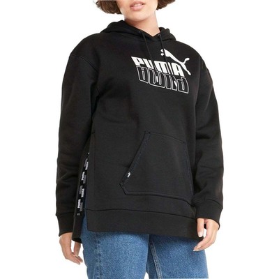 

Puma Power Elongated Pullover Hoodie Женская черная повседневная верхняя одежда 589540-01, Черный