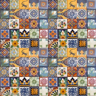 100 Assorted 4x4 Tiles Handmade Hand Painted Talavera Mexico Tile #002
