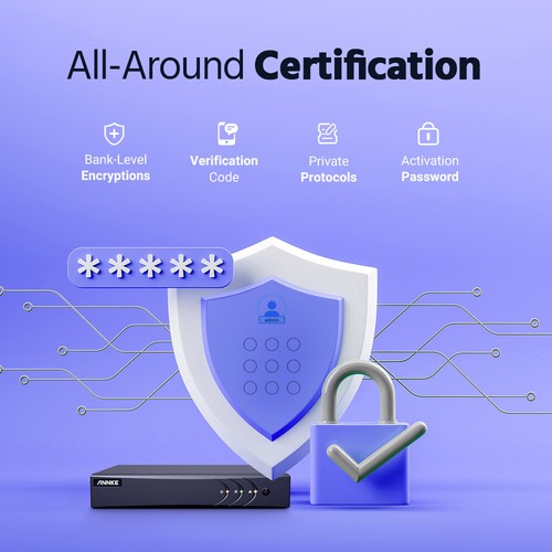 ANNKE 8CH DVR 5MP Audio Security Camera System Human Detection Color Night IP67