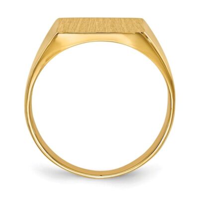 Pre-owned Diamond2deal 14k Yellow Gold 13.0x12.0mm Closed Back Mens Signet Ring