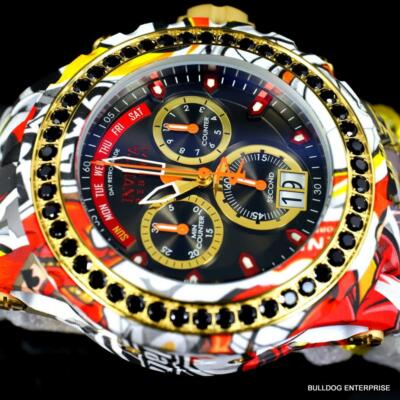 Pre-owned Invicta Reserve Subaqua Specialty 4.14 Ctw Black Spinel Swiss Graffiti Watch