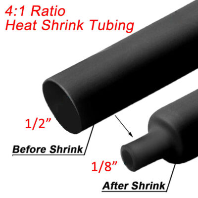 12/25/55 Feet Marine Grade Heat Shrink Tubing 4:1 Wires Dual Wall Adhesive Kit