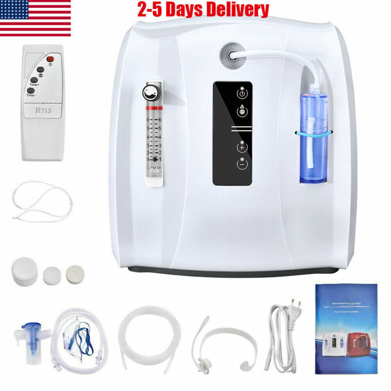 1-6L/min Portable Adjustable 02 Concentrator 0xy Machine Home & Travel Use US
